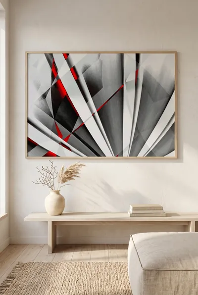 Raumansicht: Abstractum in Rot Grau
