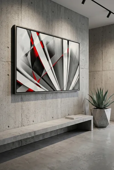 Raumansicht: Abstractum in Rot Grau