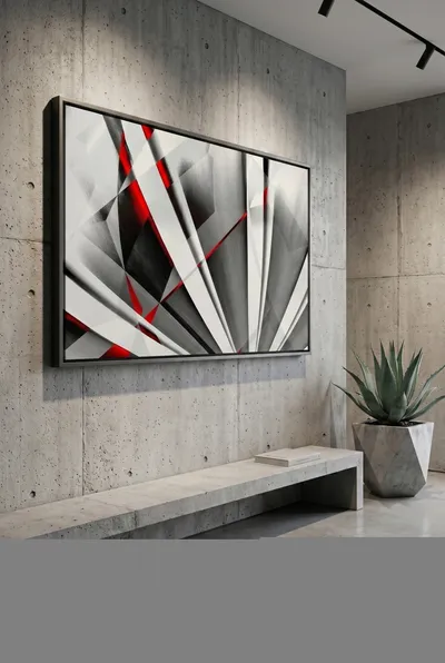 Raumansicht: Abstractum in Rot Grau