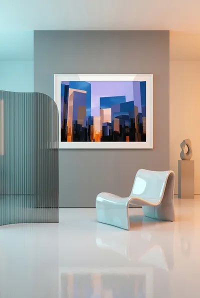 Raumansicht: Architektur Metropolis im Farbenspiel
