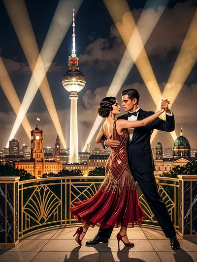 Wandbild Motiv: Berlin Tango der goldenen Nacht