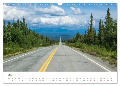Highway in Alaska – Märzmotiv im Schweizer Alaska-Kalender