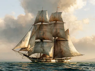 Wandbild Motiv: Der Windjäger - Segelschiff unter vollen Segeln
