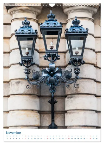 Laterne in der Dresdner Schloßstraße – Novembermotiv