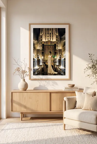 Raumansicht: Gatsby Glamour, Eleganz und Geheimnis am Art-Deco-Brunnen