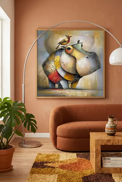 Raumansicht: Gefährten Das Hippo und der Vogel