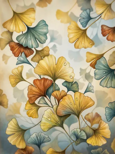 Wandbild Motiv: Ginko Botanische Eleganz
