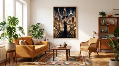 Raumansicht: Glamour im Goldenen Zeitalter Die Nacht gehört ihr Art déco Eleganz