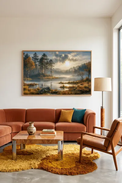Raumansicht: Goldene Morgenstille am Waldsee