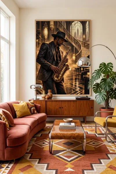 Raumansicht: Saxofon im Goldlicht – der Luxus eines Augenblicks