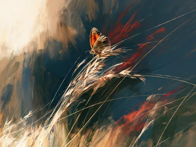 Wandbild Motiv: Schmetterling - stille Kraft im Auge des Sturms