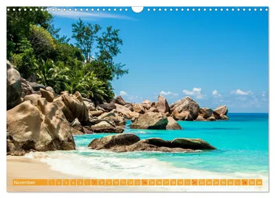 Anse Georgette auf Praslin – Novembermotiv im Seychellen-Kalender